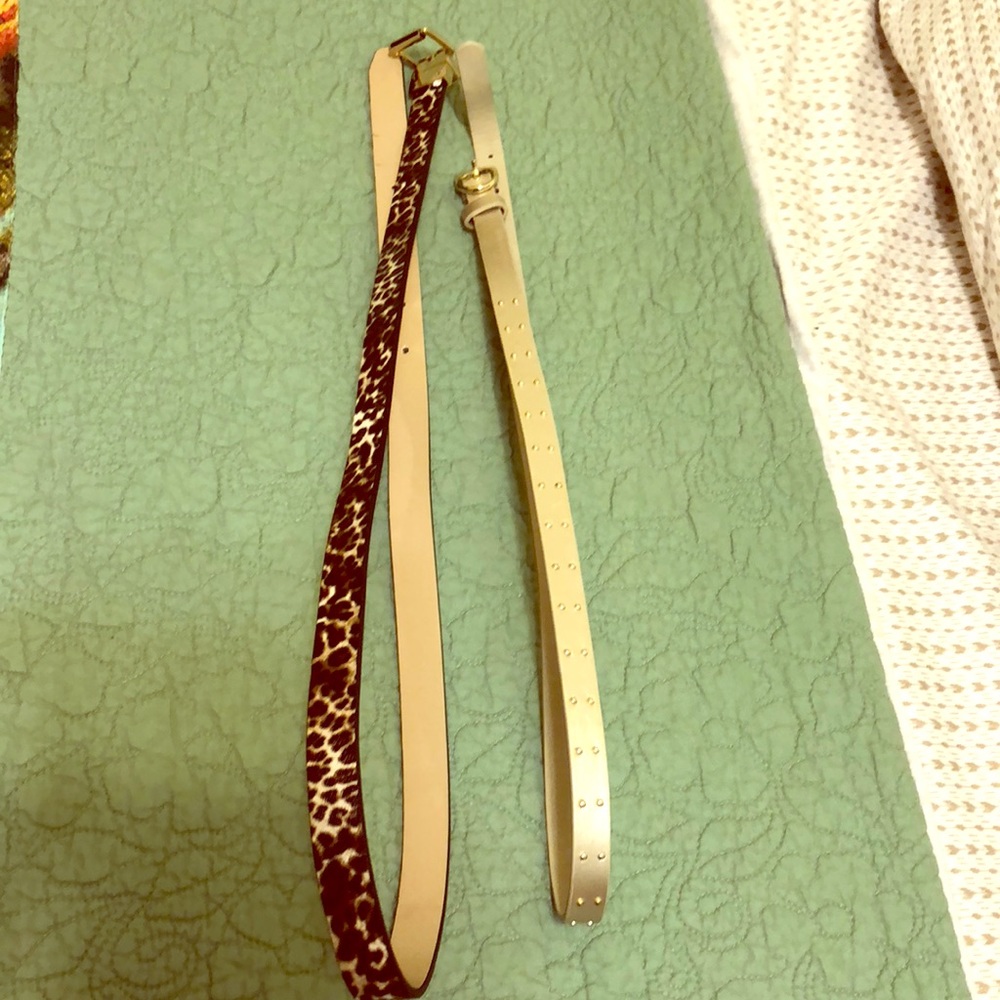 Two skinny belts one is reversible